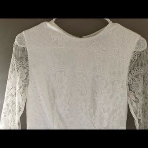White All-Over Lace High-Low Dress by Lulus - NWOT